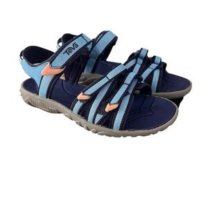 Teva Tirra‎ Sandals Unisex Kid's 12 Blue Strappy Slip On Sandals
